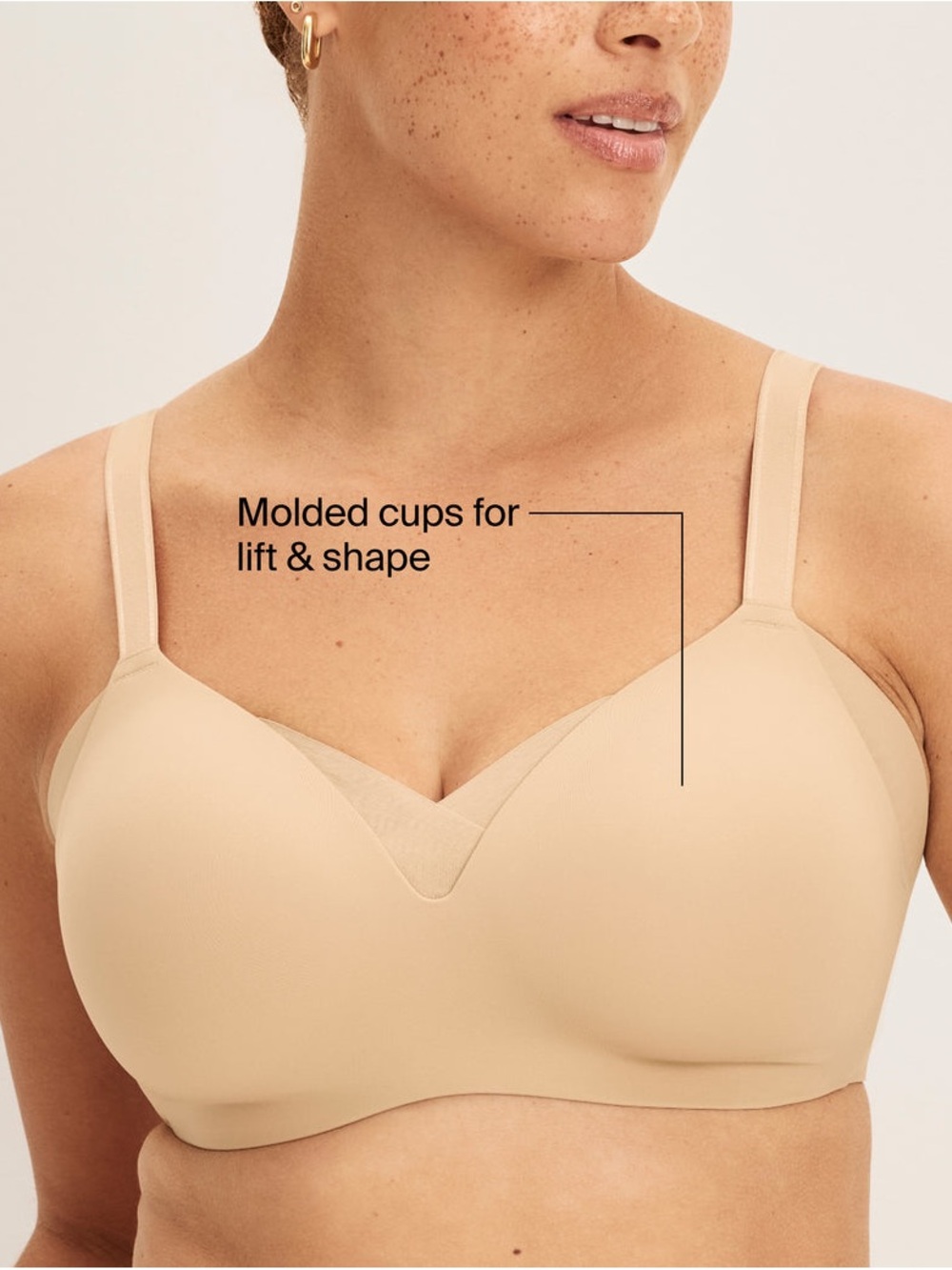 Seamless Nude Wireless Bra - Soft Support - Picture 2 of 9